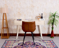 Bengaluru Solid Wood 3 Drawer Study Laptop Table with Chair - Console Table - Furniselan Frosty White