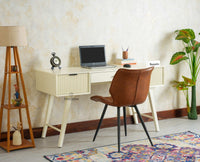 Bengaluru Solid Wood 3 Drawer Study Laptop Table With Chair Furniselan Frosty White