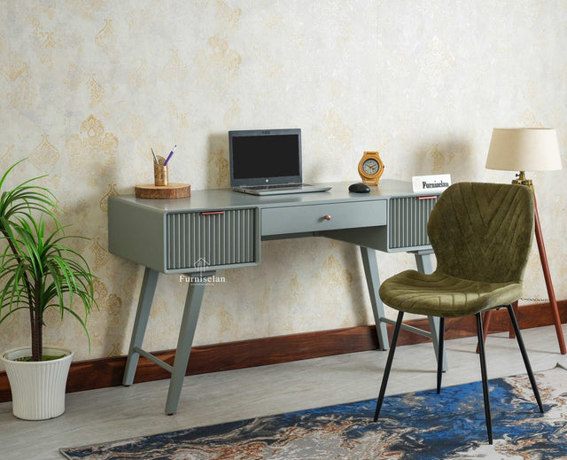 Bengaluru Solid Wood 3 Drawer Study Laptop Table With Chair Furniselan