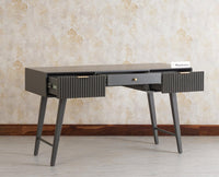 Bengaluru Solid Wood 3 Drawer Study Laptop Table With Chair Furniselan Slate-Grey