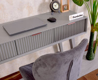 Bengaluru Solid Wood 3 Drawer Study Laptop Table with Chair - Console Table - Furniselan - Cool-Grey