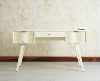 Bengaluru Solid Wood 3 Drawer Study Laptop Table With Chair Furniselan Frosty White