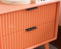 Bengaluru Solid Wood Bedside Table - Furniselan - Coral-Peach