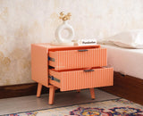Bengaluru Solid Wood Bedside Table - Furniselan-Coral Peach
