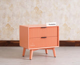 Bengaluru Solid Wood Bedside Table - Furniselan - Coral-Peach