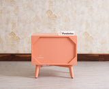 Bengaluru Solid Wood Bedside Table - Furniselan - Coral-Peach