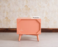 Bengaluru Solid Wood Bedside Table - Furniselan - Coral-Peach