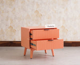 Bengaluru Solid Wood Bedside Table - Furniselan - Coral-Peach