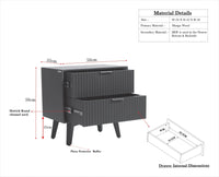 Bhopal Solid Wood BedsIde Table Furniselan slate-grey