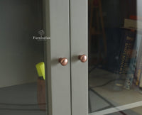 Bengaluru Solid Wood Bookshelf Cabinet four Doors Furniselan Cool Grey