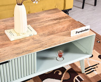 Bengaluru Solid Wood Coffee Table One Drawer - Coffee Table - Furniselan - Silt-Green