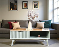 Bengaluru Solid Wood Coffee Table One Drawer - Coffee Table - Furniselan - Silt-Green