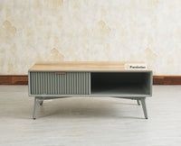 Bengaluru Solid Wood Coffee Table One Drawer Furniselan Cool Grey