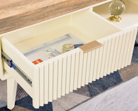 Bengaluru Solid Wood Coffee Table One Drawer - Coffee Table - Furniselan - Frosty-White