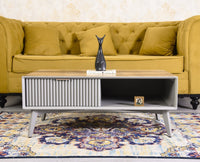 Bengaluru Solid Wood Coffee Table One Drawer - Coffee Table - Furniselan - Cool-Grey
