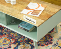 Bengaluru Solid Wood Coffee Table One Drawer Furniselan Silt Green