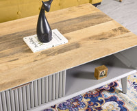 Bengaluru Solid Wood Coffee Table One Drawer - Coffee Table - Furniselan - Cool-Grey