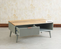 Bengaluru Solid Wood Coffee Table One Drawer Furniselan Cool Grey
