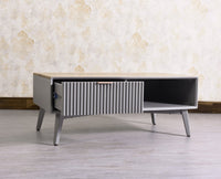 Bengaluru Solid Wood Coffee Table One Drawer - Coffee Table - Furniselan - Cool-Grey