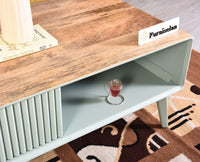 Bengaluru Solid Wood Coffee Table One Drawer - Coffee Table - Furniselan - Silt-Green