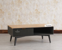 Bengaluru Solid Wood Coffee Table One Drawer - Coffee Table - Furniselan - Slate-Grey