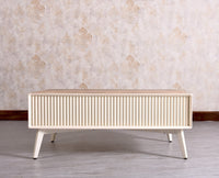 Bengaluru Solid Wood Coffee Table One Drawer - Coffee Table - Furniselan - Frosty-White