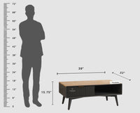 Bengaluru Solid Wood Coffee Table One Drawer - Coffee Table - Furniselan - Slate-Grey