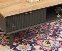 Bengaluru Solid Wood Coffee Table One Drawer - Coffee Table - Furniselan - Slate-Grey