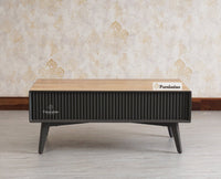 Bengaluru Solid Wood Coffee Table One Drawer - Coffee Table - Furniselan - Slate-Grey