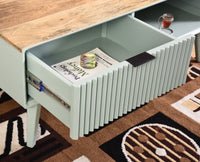 Bengaluru Solid Wood Coffee Table One Drawer - Coffee Table - Furniselan - Silt-Green