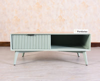 Bengaluru Solid Wood Coffee Table One Drawer - Coffee Table - Furniselan - Silt-Green