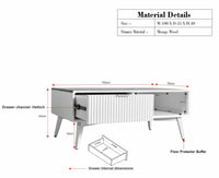 Bengaluru Solid Wood Coffee Table One Drawer - Coffee Table - Furniselan - Cool-Grey