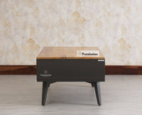 Bengaluru Solid Wood Coffee Table One Drawer - Coffee Table - Furniselan - Slate-Grey