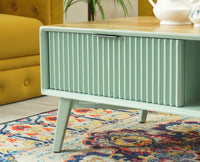 Bengaluru Solid Wood Coffee Table One Drawer Furniselan Silt Green