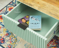 Bengaluru Solid Wood Coffee Table One Drawer Furniselan Silt Green