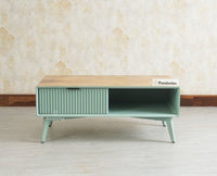 Bengaluru Solid Wood Coffee Table One Drawer Furniselan Silt Green