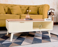 Bengaluru Solid Wood Coffee Table One Drawer - Coffee Table - Furniselan - Frosty-White