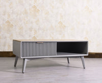 Bengaluru Solid Wood Coffee Table One Drawer - Coffee Table - Furniselan - Cool-Grey