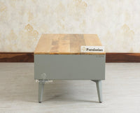 Bengaluru Solid Wood Coffee Table One Drawer Furniselan Cool Grey