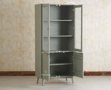 Bengaluru Solid Wood Crockery Cabinet four Doors Furniselan Cool Grey