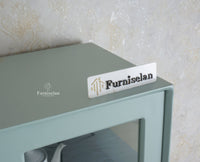 Bengaluru Solid Wood Crockery Cabinet four Doors Furniselan Silt-Green