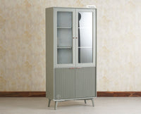 Bengaluru Solid Wood Crockery Cabinet four Doors Furniselan Cool Grey
