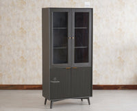 Bengaluru Solid Wood Crockery Cabinet four Doors - Tv Cabinet - Furniselan Slate-Grey