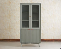 Bengaluru Solid Wood Crockery Cabinet four Doors Furniselan Cool Grey