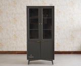 Bengaluru Solid Wood Crockery Cabinet four Doors - Tv Cabinet - Furniselan Slate-Grey