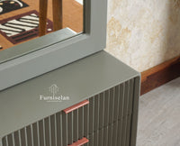 Bengaluru Solid Wood Dressing Table Furniselan Cool Grey