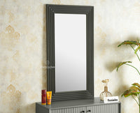 Bengaluru Solid Wood Frame with Mirror Furniselan Slate Grey