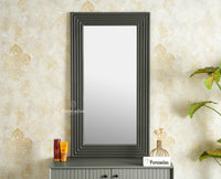 Bengaluru Solid Wood Frame with Mirror Furniselan Slate Grey