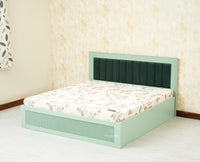 Bengaluru Solid Wood King Size Bed in Storage Box - Furniselan Silt Green