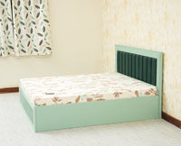 Bengaluru Solid Wood King Size Bed in Storage Box - Furniselan Silt Green